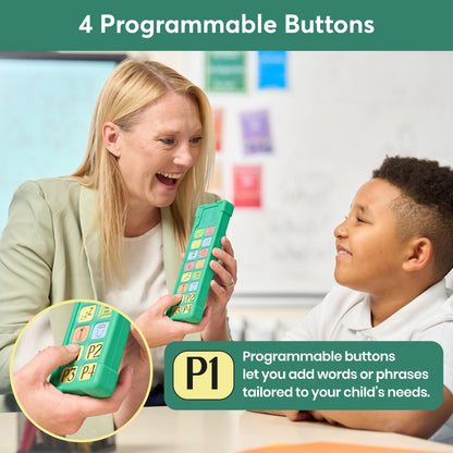 Talkaroo AAC Device – Non-Verbal Communication Aid for Adults & Children, Classroom Friendly, Adjustable Volume, 4 Programmable Buttons + 12 Pre-Set Buttons (Talkaroo Aid + Shock Proof Case)